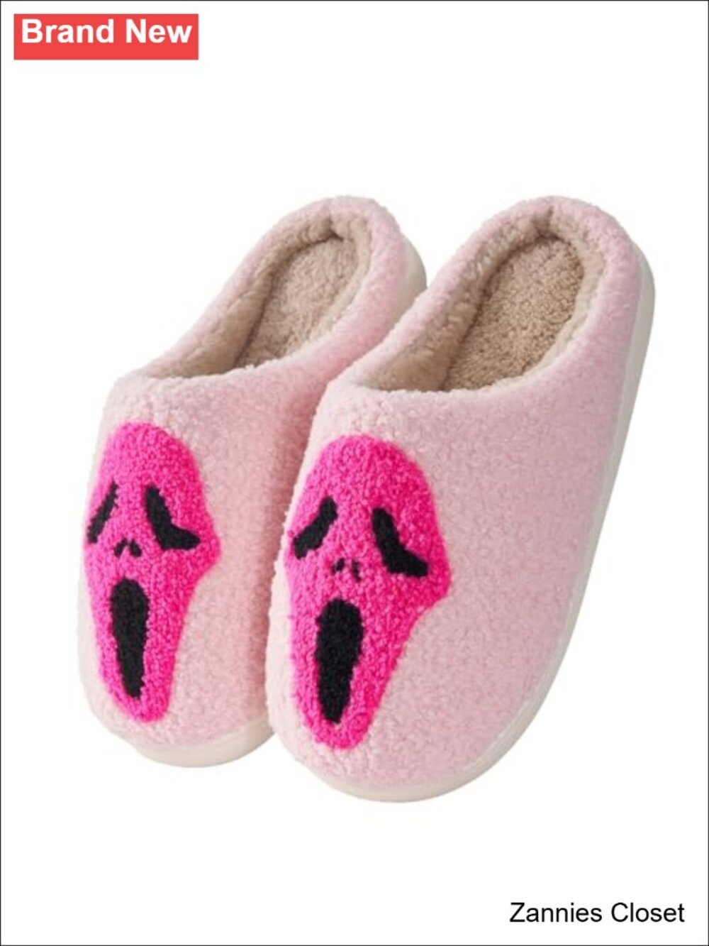 👻 Halloween Fuzzy Closed Toe Non Slip Indoor Slippers for Women